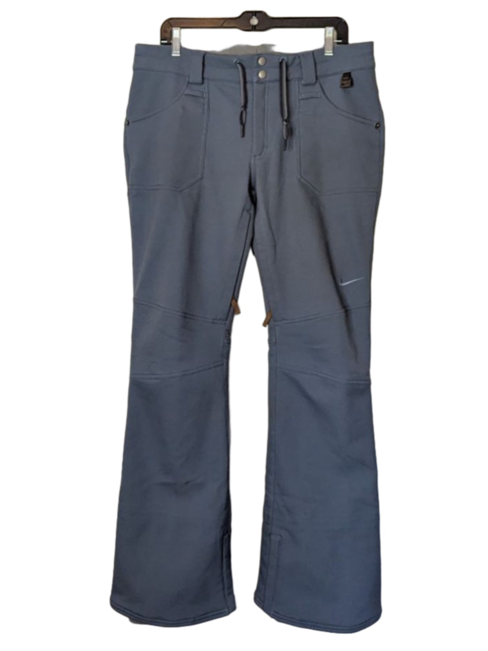 Women's Nike Blue Grey Snowboard Pants L Fleece lining Vents Breathable